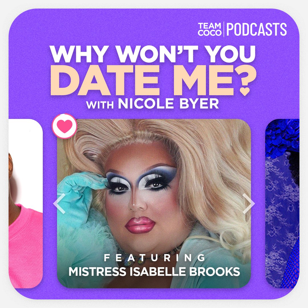Today on #WWYDM drag queen @MistressIBrooks and @NicoleByer sit down to discuss her dating life as 'The Hookup Queen,' their body counts, and what she items she stole from the set of Drag Race. Listen: listen.teamcoco.com/brooks