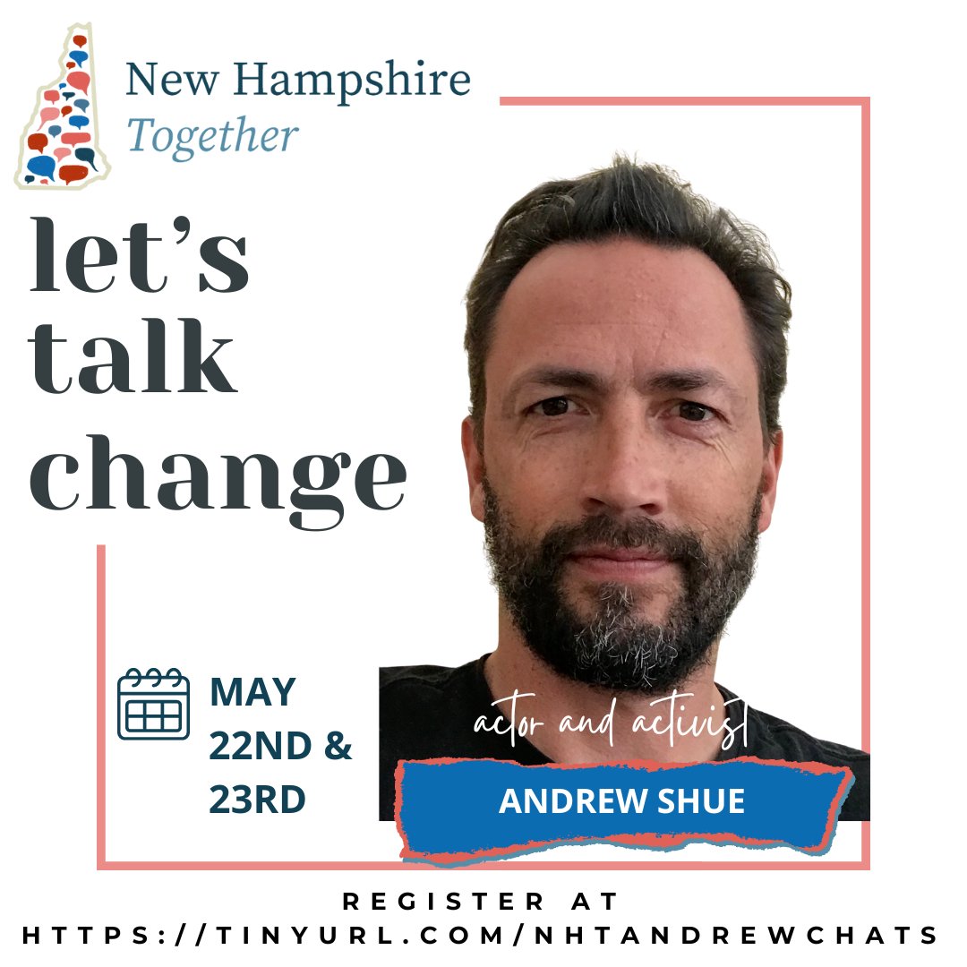The People (@thepeopleorg) on Twitter photo Have you saved your spot to join the conversation w/Andrew Shue next week? Still time to sign-up and learn more about NH Together and the upcoming Citizens Assembly! Virtual sessions on Wed 5/22 & Thurs 5/23 and are open to all Granite Staters. RSVP @ tinyurl.com/TalkingChangew… Have you saved your spot to join the conversation w/Andrew Shue next week? Still time to sign-up and learn more about NH Together and the upcoming Citizens Assembly! Virtual sessions on Wed 5/22 & Thurs 5/23 and are open to all Granite Staters. RSVP @ tinyurl.com/TalkingChangew…