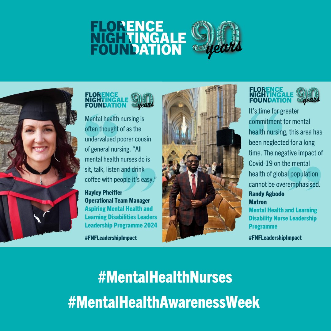 This #MentalHealthAwarenessWeek we are shining a light on #MentalHealthNursing, through two of our ‘Star Alumni’ nurses @blaqblaq95 & @PheifferH Read why they chose MH nursing, developing #leadership skills, and thoughts around MH nursing in general: florence-nightingale-foundation.org.uk/shine-a-light-…