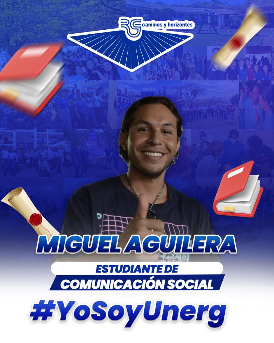 Miguel Aguilera es sinónimo de lucha y perseverancia, el es estudiante del 4to semestre del Programa de Comunicación Social del Área de Ciencias Económicas y Sociales de la Unerg. Aguilera esta orgulloso de formar parte de esta gran casa. #YoSoyUnerg