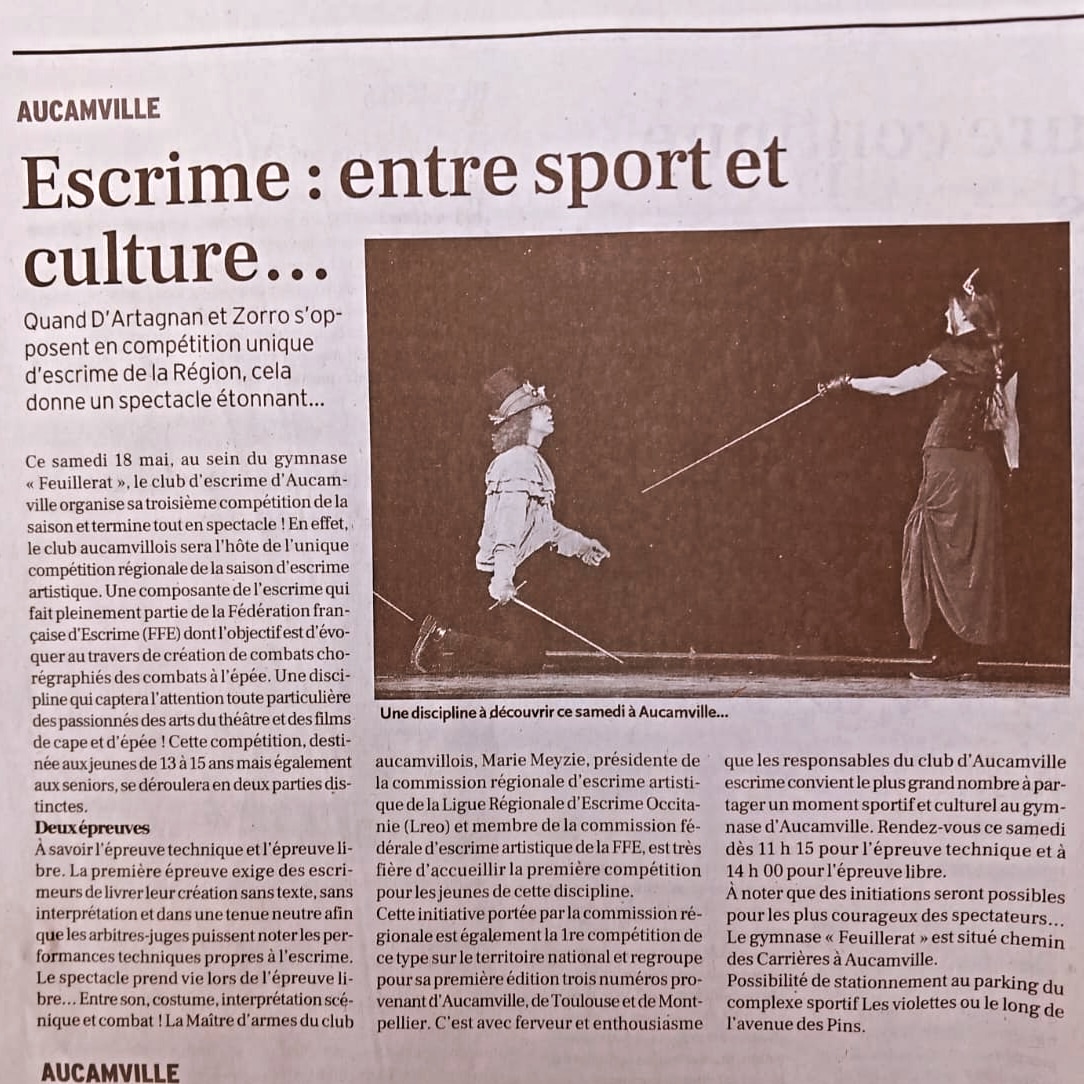 MascMz's tweet photo. Un grand merci pour cette mise en lumière 🤩 Je vous espère nombreux demain pour soutenir et apprécier les spectacles que les escrimeurs ont préparé ces derniers mois pour cette échéance ⚔️🔥

#escrimeartistique #escrime

@ffescrime @AucamvilleE https://t.co/3IhVyGfLtY