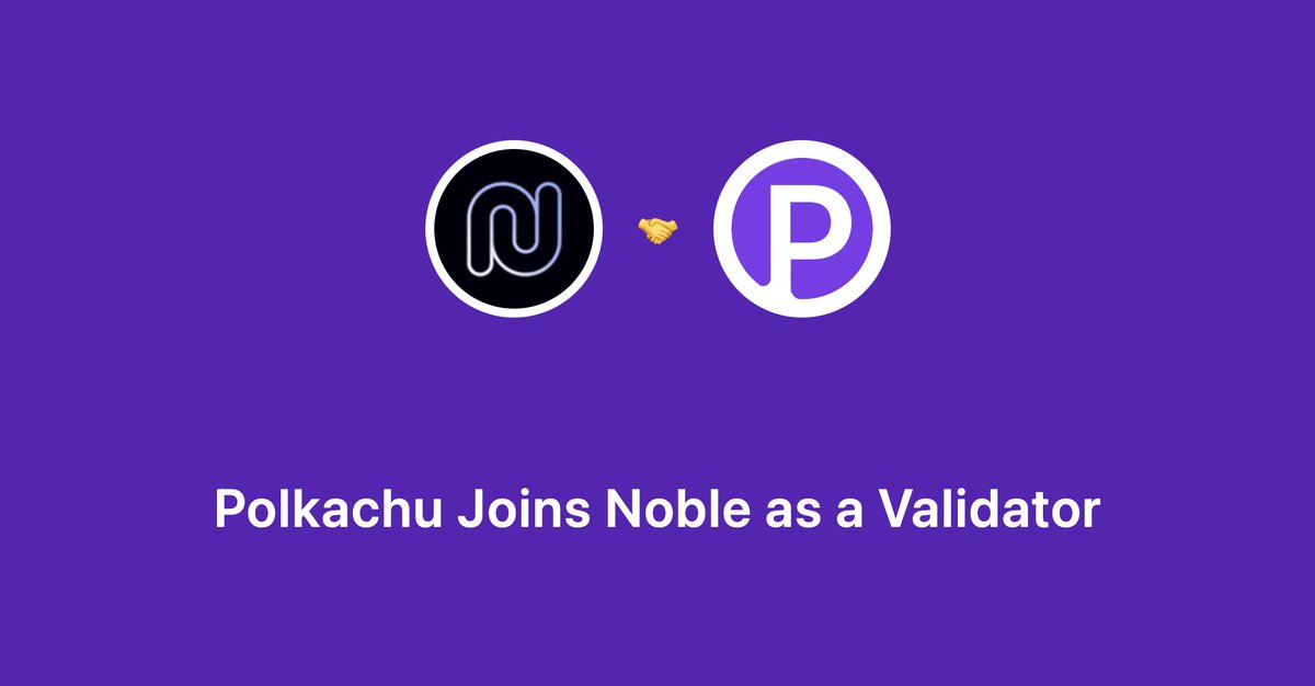 We are proud to join @noble_xyz chain as a validator!