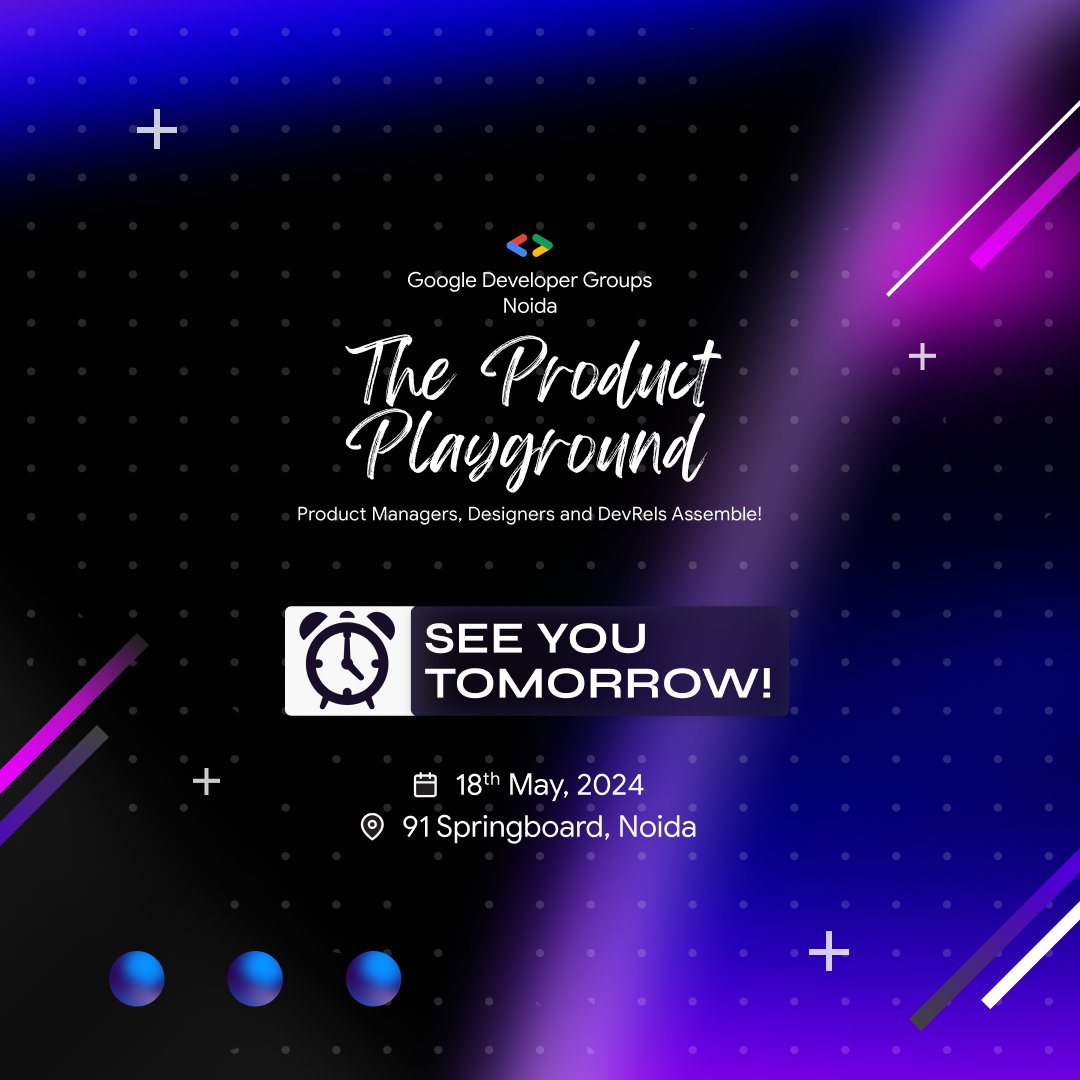 🚀 See you tomorrow at #TheProductPlayground! Get ready to connect, learn, and innovate with top minds in #ProductManagement #Design and #DevRel. Can't wait to see you there! 🌟 #SeeYouTomorrow