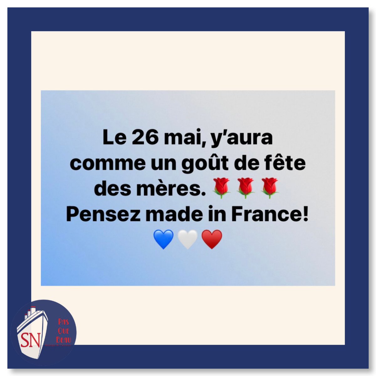 Le 26 mai, y’aura comme un goût de fête des mères🌹🌹🌹, pensez made in France.!! 💙🤍♥️ • #pasquebeau #saintnazaire #pasquebeausaintnazaire • #boutiquedecreateurs #createursfrancais #artisanat #faitmain #unique #madeinfrance #savoirfaire #boutiquecadeaux