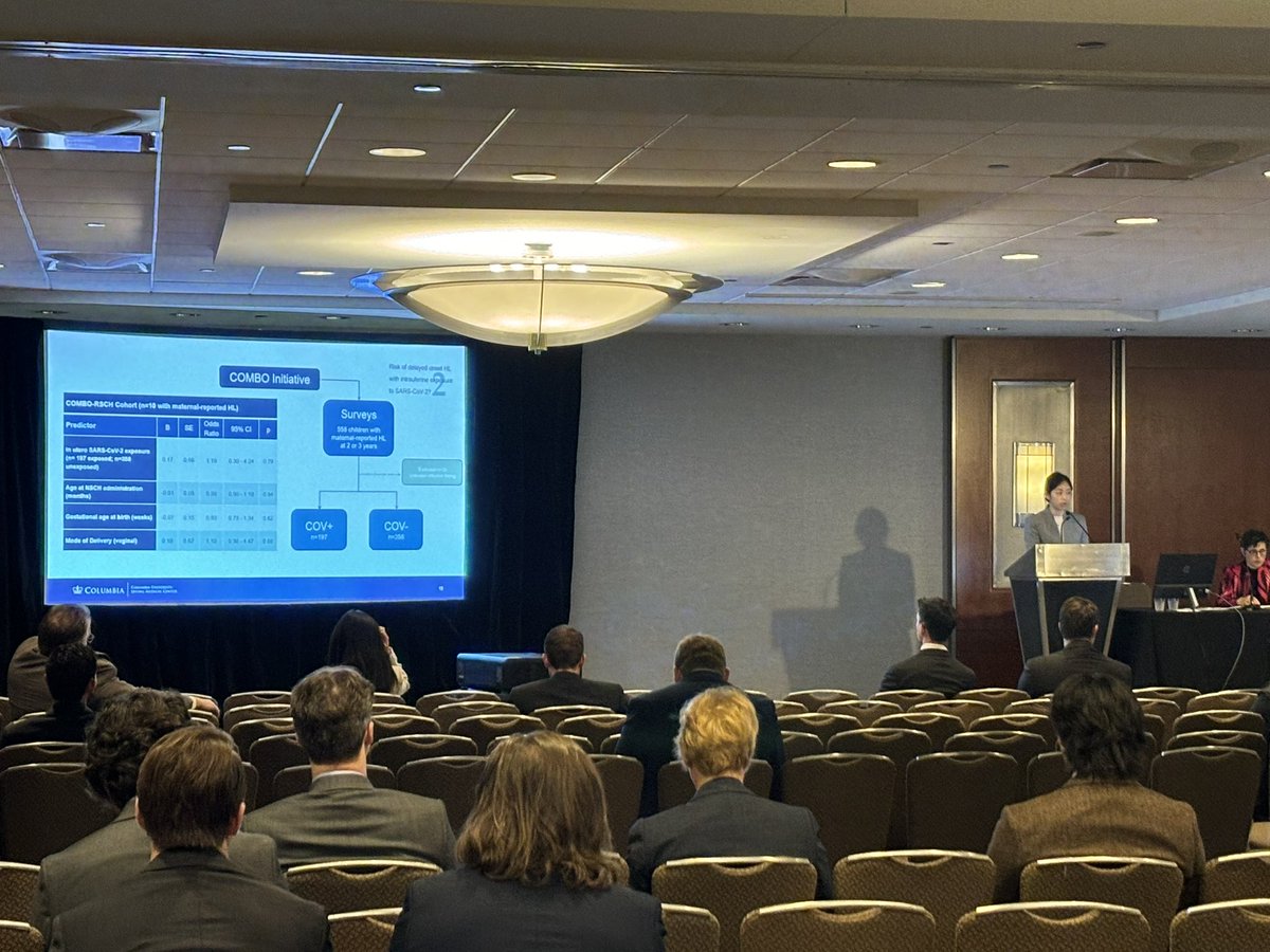 Dr. Michelle Yu from @ColumbiaOto presents her work with @AnilKLalwani on intrauterine exposure to #COVID and risk of #hearingloss! @Triological