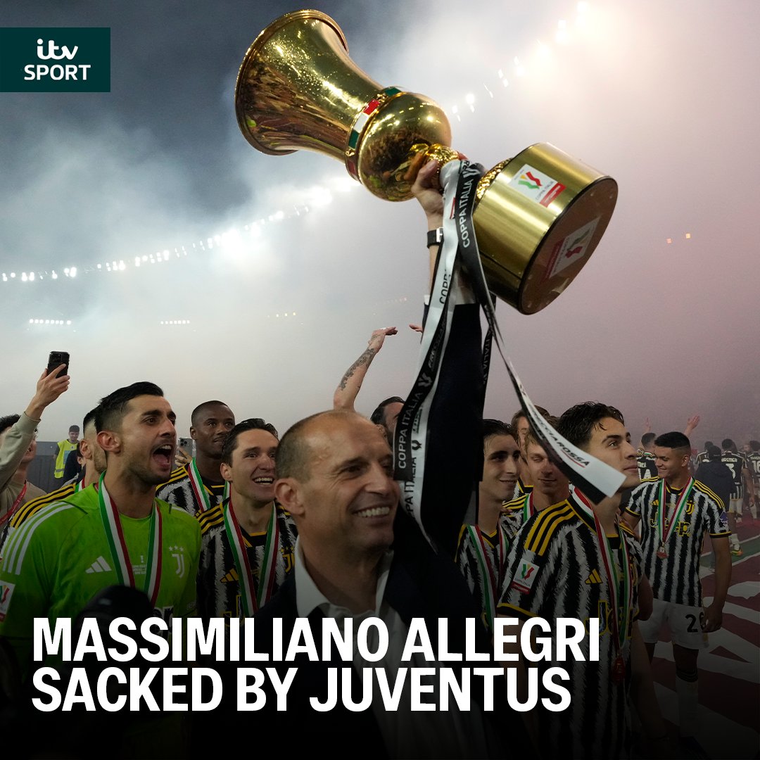 📅 17 May 2019 - Massimiliano Allegri sacked by Juventus 📅 17 May 2024 - Massimiliano Allegri sacked by Juventus Max Allegri leaves Juventus days after winning the Coppa Italia ❌