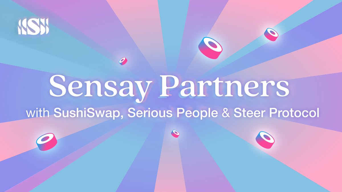 New Partnership Announcement 📣 Sensay is thrilled to announce a strategic partnership with @SushiSwap, @SeriousPeople_ and @steerprotocol 🚀 This collaboration introduces Sushi Bonds, a game-changing tool for liquidity management and community engagement. 🔗 Why Sushi Bonds?