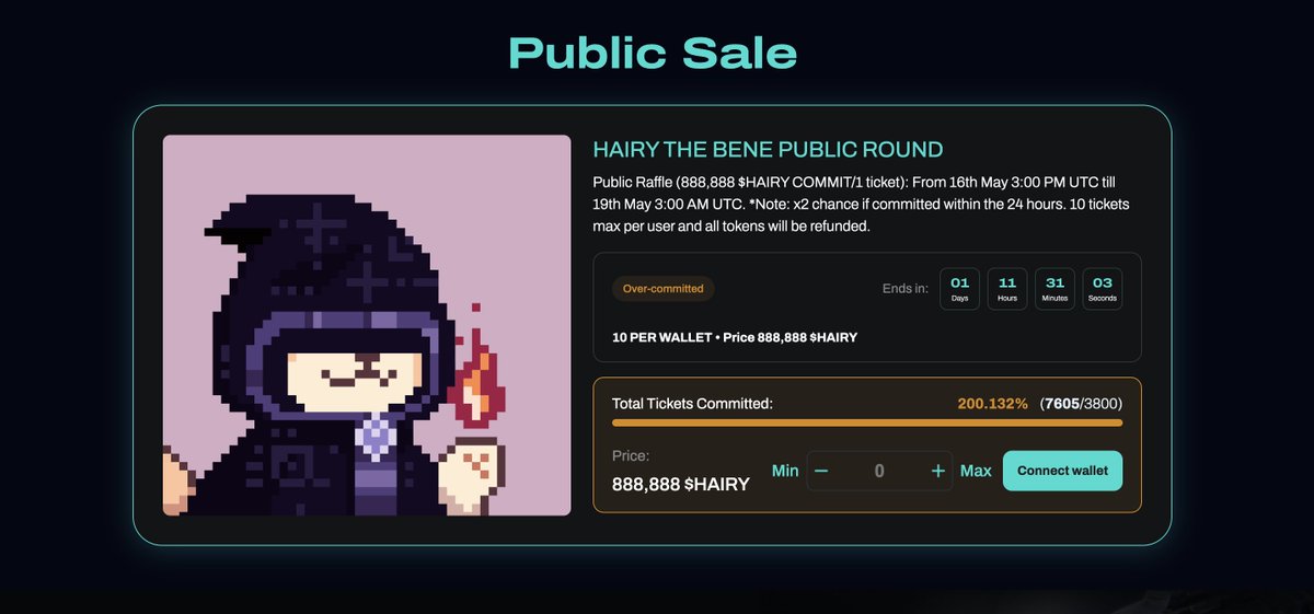 🔥 24H down & over 6.7B $HAIRY committed & 7,605 tickets purchased! Only 36 hours left to go. Get your $HAIRY on #Baryon & enter the raffle on #Space3 to win a FREE NFTs! 👉 Space3 Launchpad: launchpad.space3.gg/hairythebene 📌 Details: space3.substack.com/p/space3-launc…