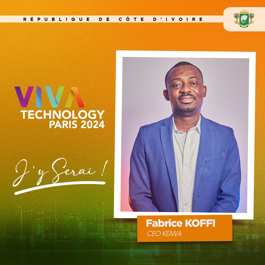 Fabrice Koffi, CEO de KEIWA est l'un des représentants de la Côte d'Ivoire à Viva Technology.

#vivatech2024 #cotedivoire #innovation #technology #transformationdigitale #teamivoire #mtnd #mpjipsc #jeunessenumerique #PJGouv #Gouvci #cicg #gude