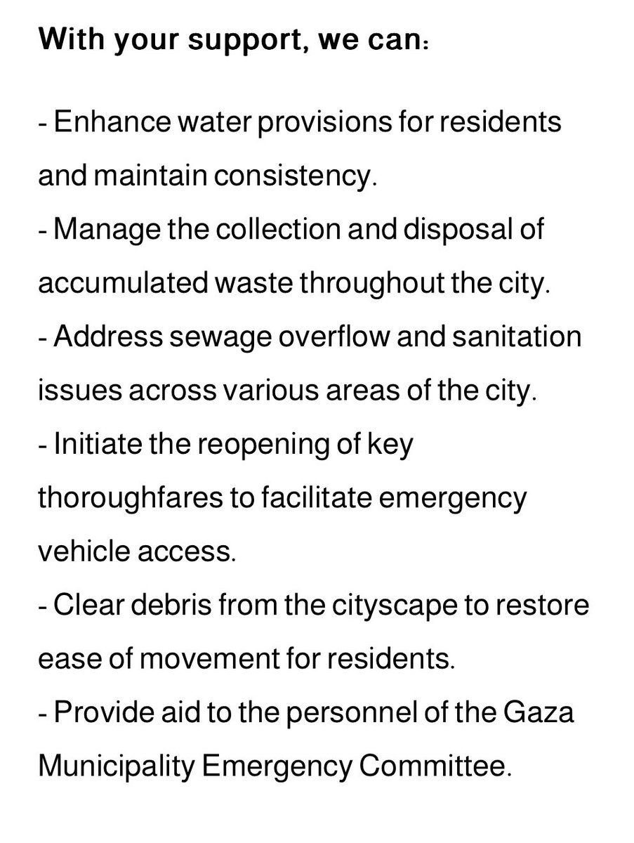 🚨 $884,819 and 29 days to go To support the projects and the monumental efforts of Gaza Municipality workers, donate here: gaza-city.ensany.com/campaign/6737?…