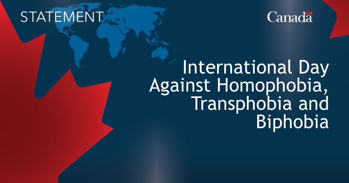 On International Day Against Homophobia, Transphobia, and Biphobia, Canada reaffirms its commitment to promoting and protecting the human rights of 2SLGBTQI+ individuals. To read the statement: ow.ly/YQbz50RK0U9