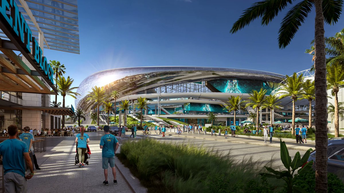 The #Jaguars just unveiled their new $1.4 billion “Stadium of the Future.'
 
And their plan to build it is one of the most unique in the NFL.

Let’s break it down. 👇

🧵1/8