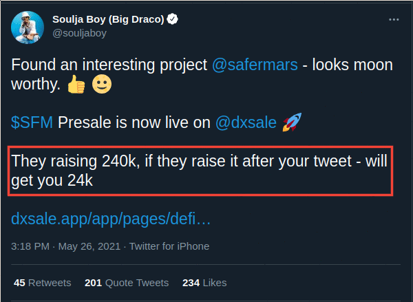 Nothing will ever top Soulja Boy copy and pasting an entire message and accidentally mentioning how much he was paid to promote a project. I want these kinds of KOLs back.