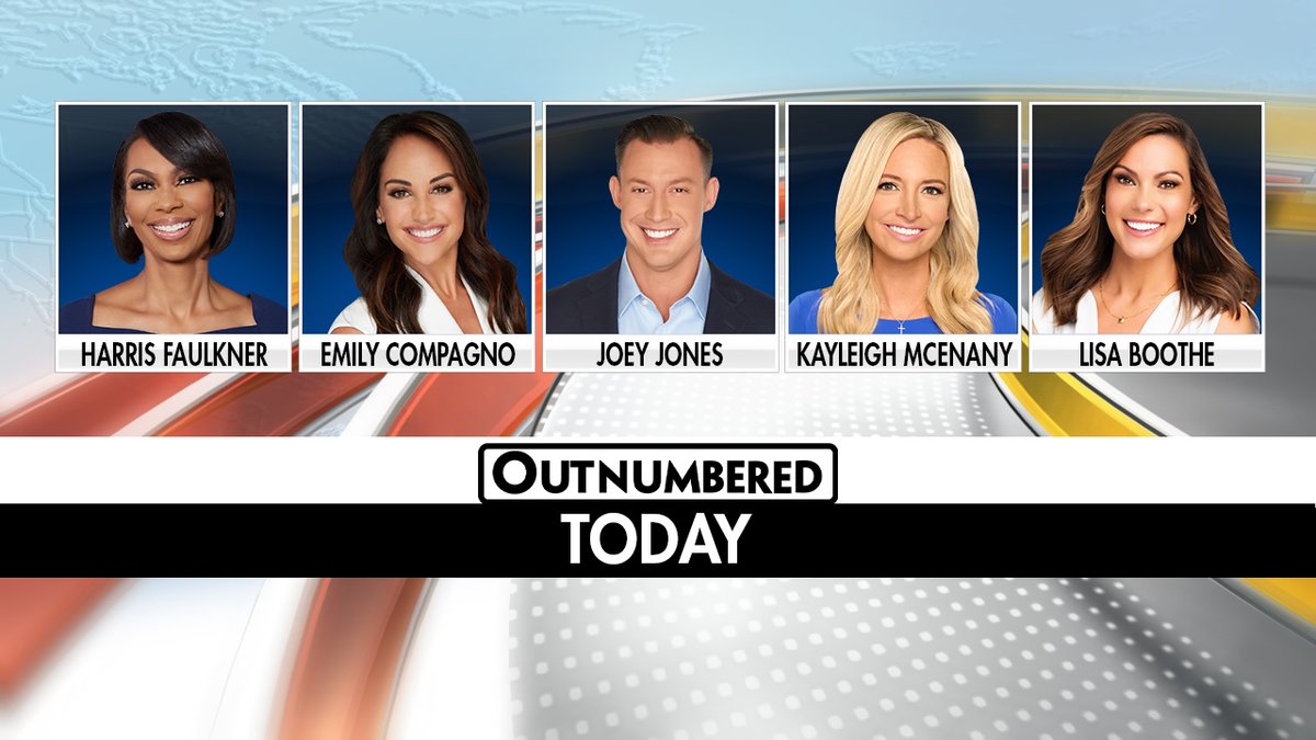 TODAY ON OUTNUMBERED: @HARRISFAULKNER @EmilyCompagno @kayleighmcenany @LisaMarieBoothe & @Johnny_Joey! #Outnumbered #FoxNews