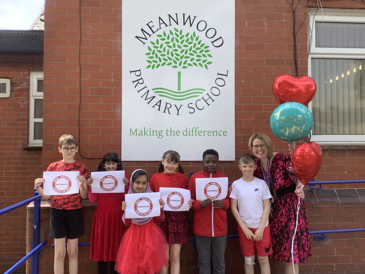 Great to see our friends at Meanwood Primary School supporting #REDS4VEDS Day again this year, thank you! ❤