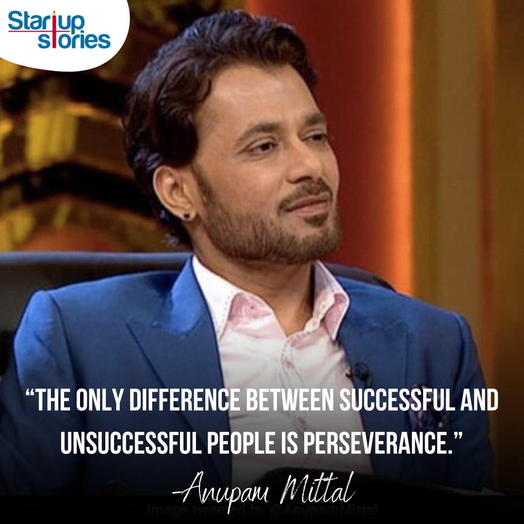 The key disparity between success and failure? Perseverance, underscores Anupam Mittal. Keep pushing forward.

#StartupStories #PerseverancePaysOff #SuccessMindset #AnupamMittalQuotes #Motivationalquotes #Motivation #Startup