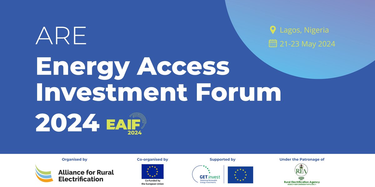 We are co-hosting #EAIF2024, where investors and leaders in the decentralised renewable energy sector will converge in Lagos, Nigeria, on 21-23 May 2024 for the ARE Energy Access Investment Forum. Read more here ➡ bit.ly/44v4ggX