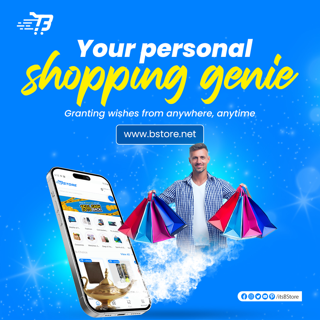 Bstore is more than just an app - it's your shopping sidekick, available 24/7. No matter where you are or what time it is, we're here to make your shopping experience magical and effortless.🛍

Shop now: in.bstore.net

#Bstore #YourShoppingGenie #ShopSmart #ecommerce
