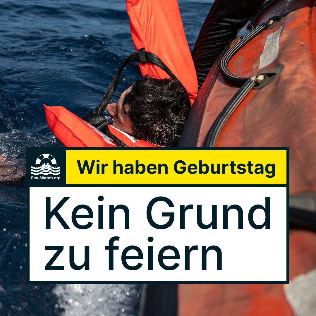 Wir haben Geburtstag - kein Grund zum Feiern. Als wir den Verein vor 9 Jahren gründeten, forderten wir Maßnahmen von der EU. Die Antwort seither: zunehmende Externalisierungspolitik, Kriminalisierung der zivilen Seenotrettung & mehr als 29.500 Tote im Mittelmeer. Happy Birthday.