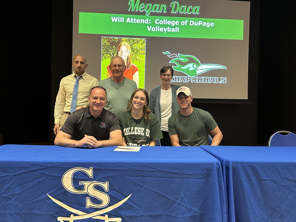 Congratulations to Megan Daca on her commitment to College of DuPage to continue her academic and volleyball career.