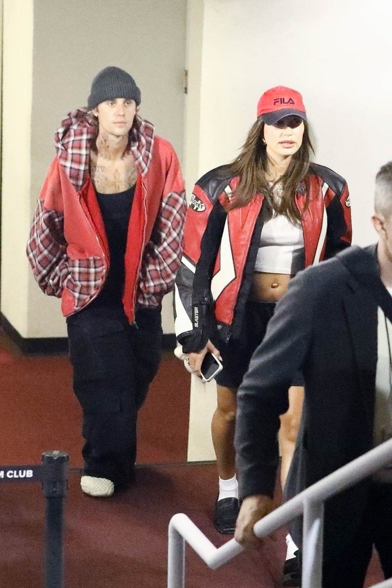 Justin & Hailey Bieber at the Billie Eilish concert held at Kia Forum in Inglewood, California - May 16.