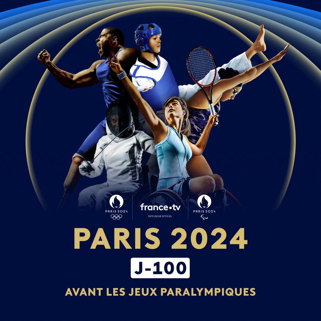 🇫🇷 🏅 J-100 avant les Jeux Paralympiques de #Paris2024 dont @Francetele est le partenaire historique et diffuseur exclusif ! 🗓️ Un événement planétaire à vivre ensemble du 28 août au 8 septembre 2024 sur nos antennes et sur la chaîne “france.tv PARIS 2024”