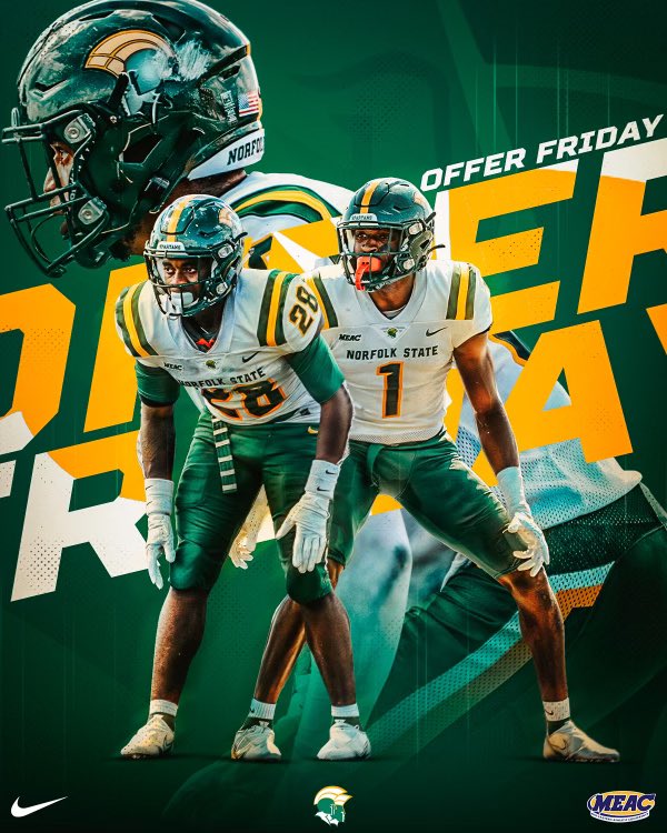 #OFFERFRIDAY Loved being out recruiting in the 757 the last couple weeks!!! Excited to get offers out to some of the great talent in this area!!!

The SPARTANS are looking for guys that are TOUGH, TALENTED and GREAT TEAMMATES #WhyNotNSU #BEHOLD