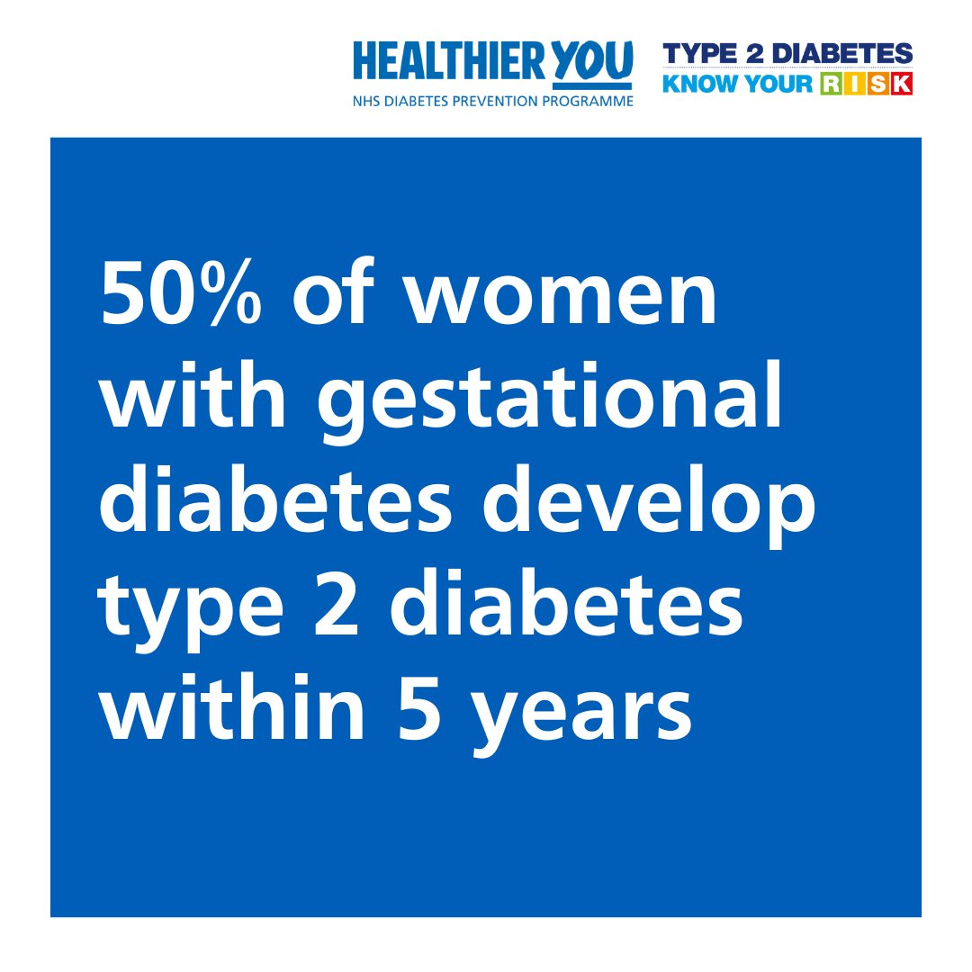 50% of women diagnosed with gestational diabetes develop type 2 diabetes within 5 years. Lower your risk with our free pathway for women who've had GDM.

 Find out more:  healthieryou.org.uk/gdm-programme/

#HealthierYou #WomensHealthWeek #DiabetesAwareness