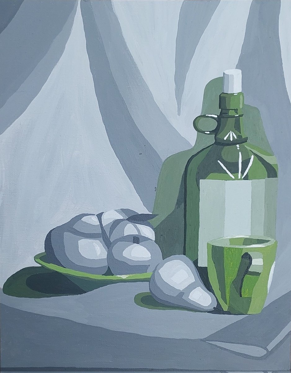 Still Life 🍏 🍐🍾

Acrylic: Rosa Ukraine 🖌🎨

#stillife #plate #fruit #apples #pears #bottle
#wine #green #darkgreen #grey #white #art
#artwork #artist #artlovers 
#artistontwitter #artoftheday #creative
#acrylic #ukrainianartist
#українськіхудожники #україна