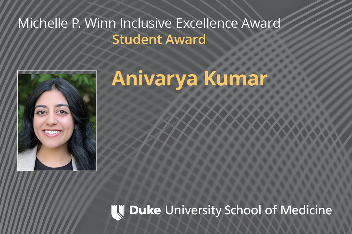Congratulations to Anivarya Kumar, Michelle Winn Award, Student Award Winner! medschool.duke.edu/news/2024-mich…