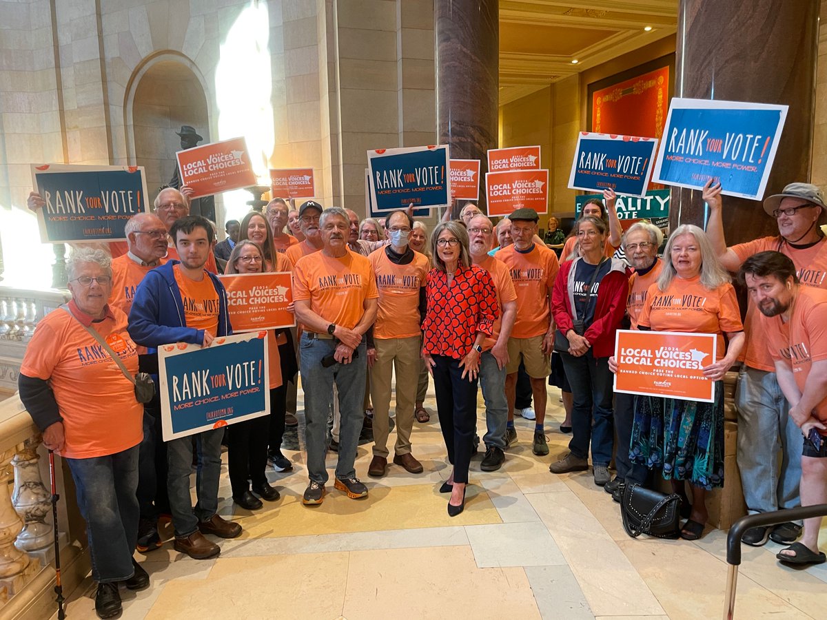 We're back at the capitol making sure lawmakers know that we expect the RCV Local Option to be heard and voted on, and we'll be back until it is! #mnleg #rankedchoicevoting