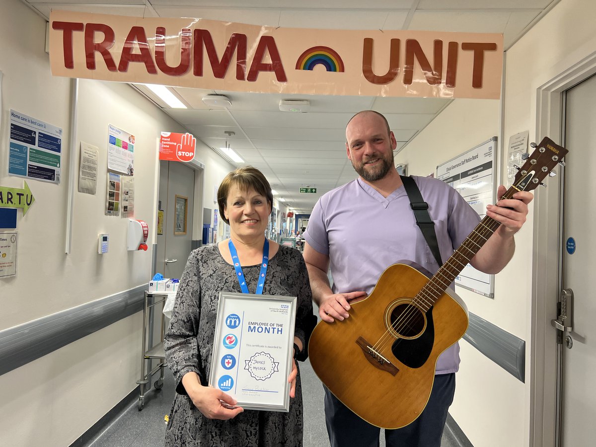 UHNM Employee of the Month Winner: James Mycock 🏆🏥💙 A Royal Stoke Nursing Assistant who's using the power of music to help with the recovery of his patients has been awarded UHNM’s Employee of the Month ➡️ uhnm.nhs.uk/latest-uhnm-ne…