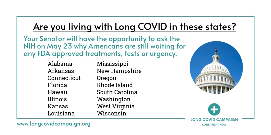 @LCCampaign 📣If you're in one of these 16 states, turns out you're quite powerful: YOU'RE A CONSTITUENT. Contact YOUR SENATOR on LHHS subcommittee to request they ask NIH leaders questions about #LongCOVID at Thursday's NIH FY25 funding hearing. State-by-state contact details next! 6/x