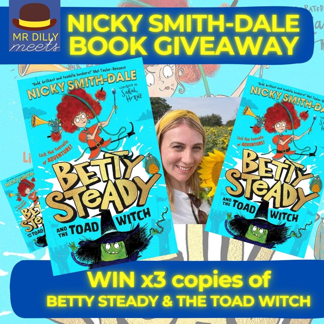 📚#GIVEAWAY ! WIN x 3 copies of BETTY STEADY & THE TOAD WITCH @nickydale Meet Nicky & more fab author guests in a free virtual visit 22nd May 11am here: tinyurl.com/5ydapjvk Follow, Like & RT by 22/5 UK only #bookgiveaway #edutwitter #schools #kidlit #booktwitter