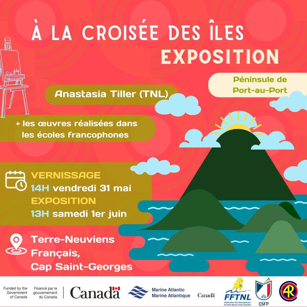 reseauculturel's tweet image. Événement sur la Péninsule de Port-au-Port :
À la croisée des îles 🏝️
Du 30 mai au 1er juin 2024
#ARCO
#CSFP
#RéseauAînés
#PCH
#MarineAtlantique