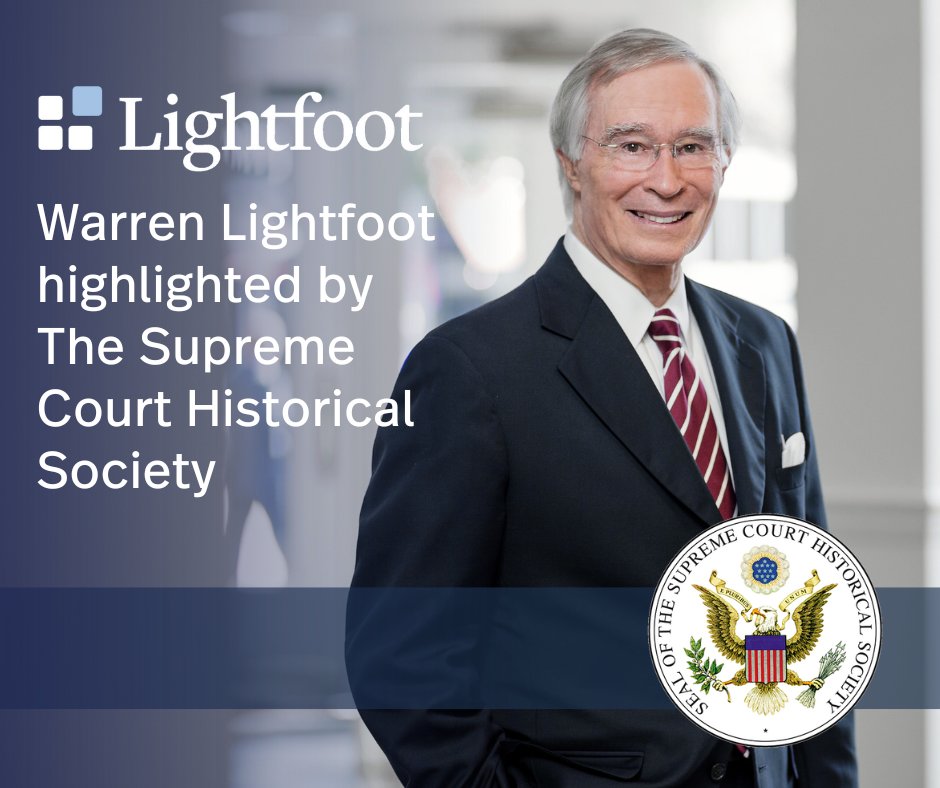 Warren Lightfoot gets the spotlight in The Quarterly’s latest edition, a publication of The Supreme Court Historical Society. Warren’s skill as a bronze sculptor is on display at with bronze busts of Justices Antonin Scalia and Ruth Bader Ginsburg at The Society. #LightfootLaw