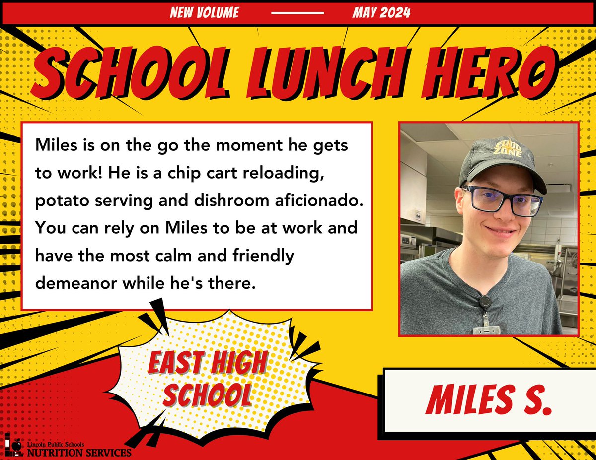 Today's #SchoolLunchHero - Miles S., East High School