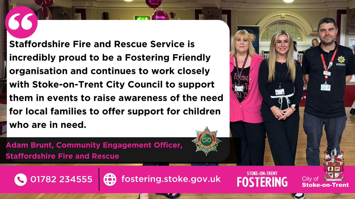 ♥️ It was great to welcome Adam from @StaffsFire, one of our fostering friendly organisations,  to our fostering celebration this week.

👏 A supportive employer can make all the difference to someone starting their fostering journey.

🌐Find out more orlo.uk/9VFrG