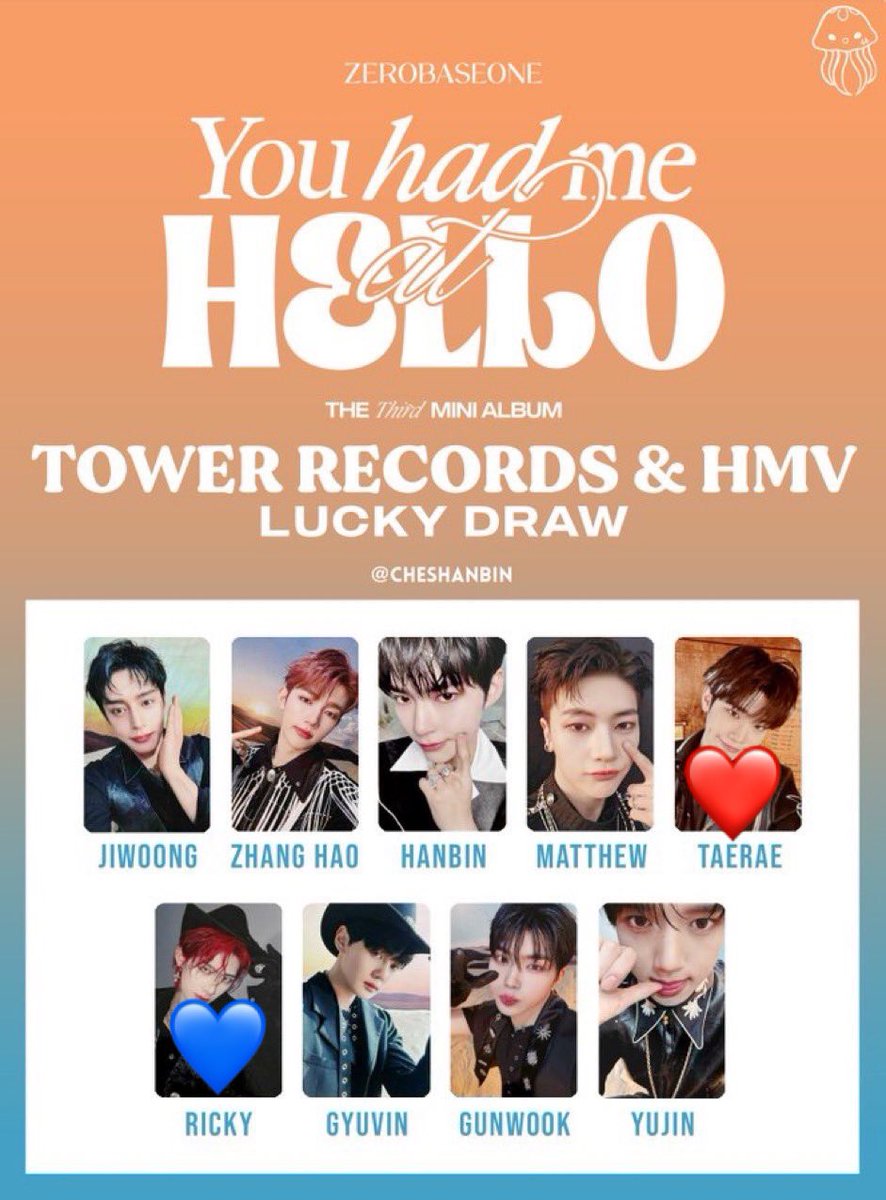 ゼベワン ZEROBASEONE ZB1 zb1 トレカ交換 ラキドロ タワレコ 渋谷 You had me at HELLO

【譲】画像💙ジウン、メテュ、リッキー

【求】画像❤️テレ

郵送 または 都内手渡し
お気軽にお声掛けください🌟

#ZEROBASEONE交換  #ゼベワン交換
 #ZB1交換