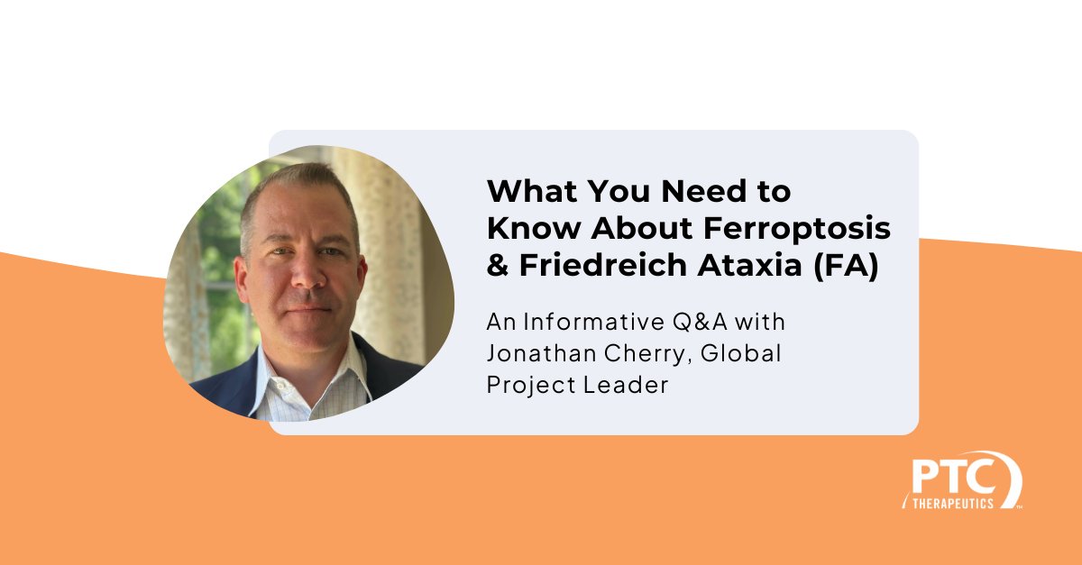 We recently sat down with Jonathan Cherry, Global Project Leader, to learn more about PTC’s ferroptosis and inflammation scientific platform and how it relates to #FriedreichAtaxia (FA). Read more: bit.ly/44KxkBa