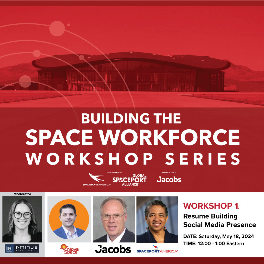 TOMORROW - Building the Space Workforce - Workshop Series: Workshop 1 - Resume Building/ Social Media Presence MAY 18 at 12 – 1:00 Eastern Want to enter the space #workforce or looking to pivot your #career into the space industry? Register here 👉 globalspaceportalliance.com/workforce-work…