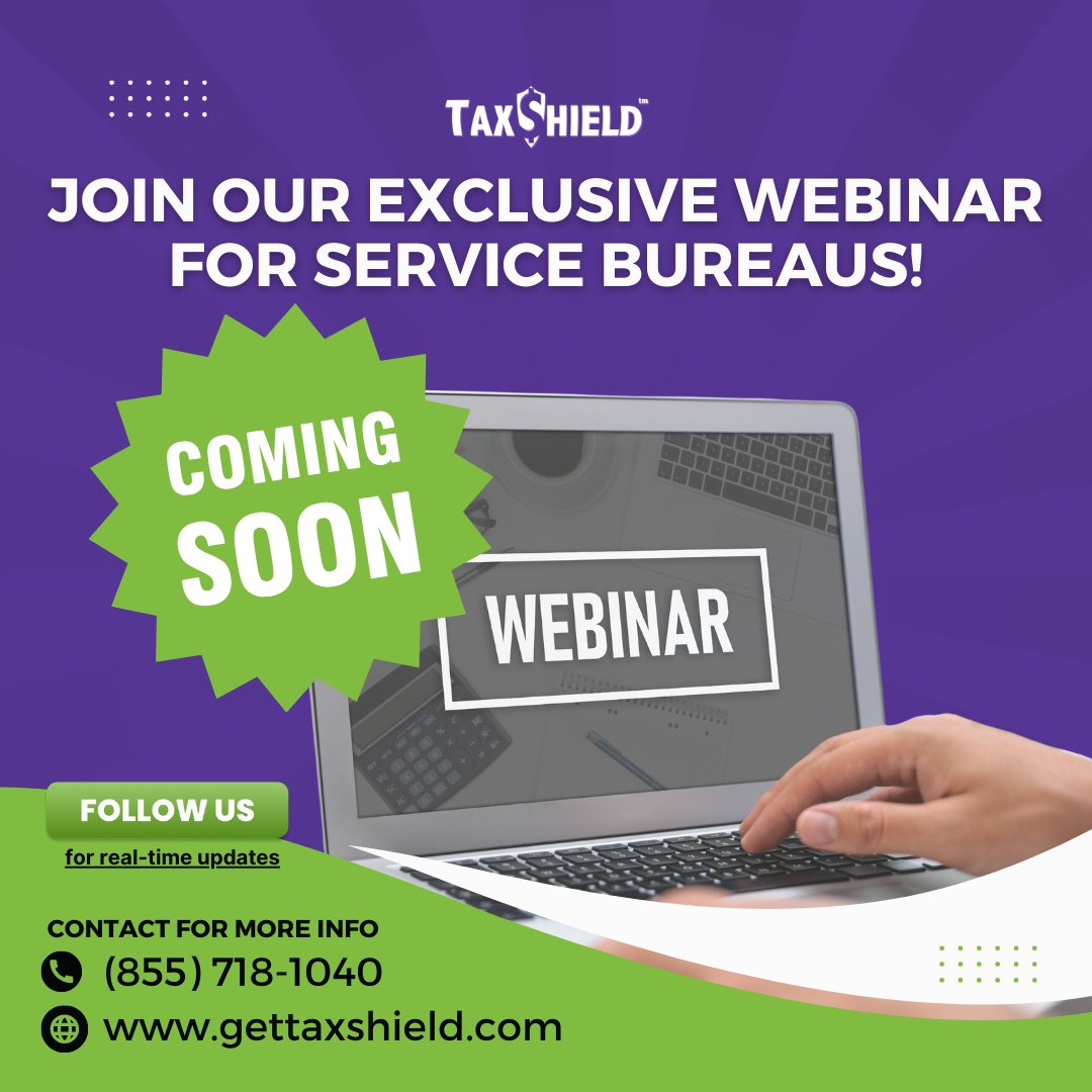 Navigating Tax Challenges? Service bureaus, join our exclusive webinar for the latest trends and expert insights. Follow us for updates on date, time, and registration! #TaxSoftware #ServiceBureaus #Taxseason