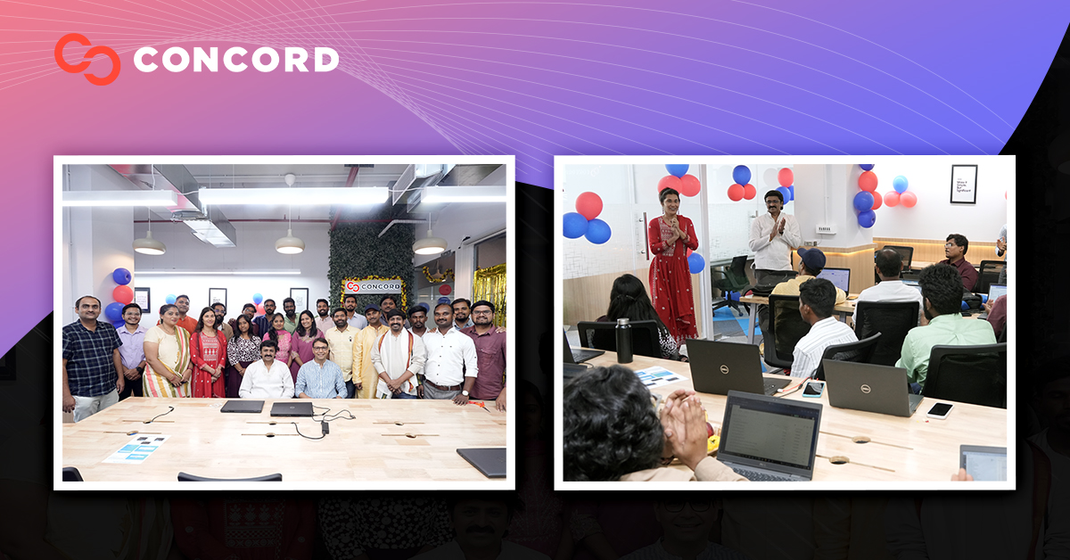 Our new office is a testament to Concord's growth and success.
Cheers to an unforgettable inauguration celebration with our incredible team at the new Bangalore office! 

#Bangalore #OfficeInauguration #TeamCelebration #GrowthAndSuccess #NewBeginnings #CorporateMilestone