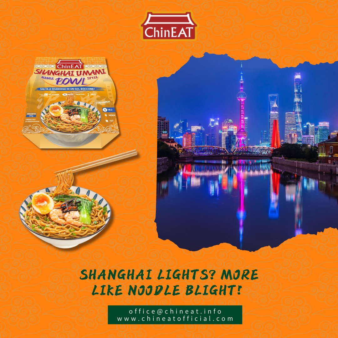 Turn off the Shanghai lights and turn on the noodle delights! Visit chineatofficial.com drop an Email to office@chineat.info and keep in touch with us!⁠ #chinesefood #asianfood #shanghaiumaminoodles #shanghainoodles #chineat