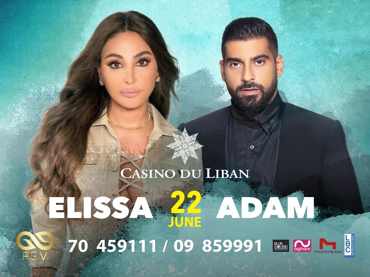 Always happy to perform in Beirut, especially at Casino du Liban! See you there on the 22nd of June. For reservations: 70 459111 or 09 859991 @Pascalmaghames #elissa #pgmproductions #اليسا_انا_سكتين