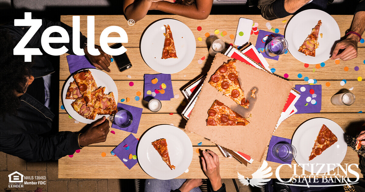 🍕#PizzaPartyDay is a perfect day to celebrate with friends.🍕 Split pizza costs and send money directly to your friends’ bank accounts with Zelle, available in the CSB mobile app. hubs.ly/Q02wQyKX0