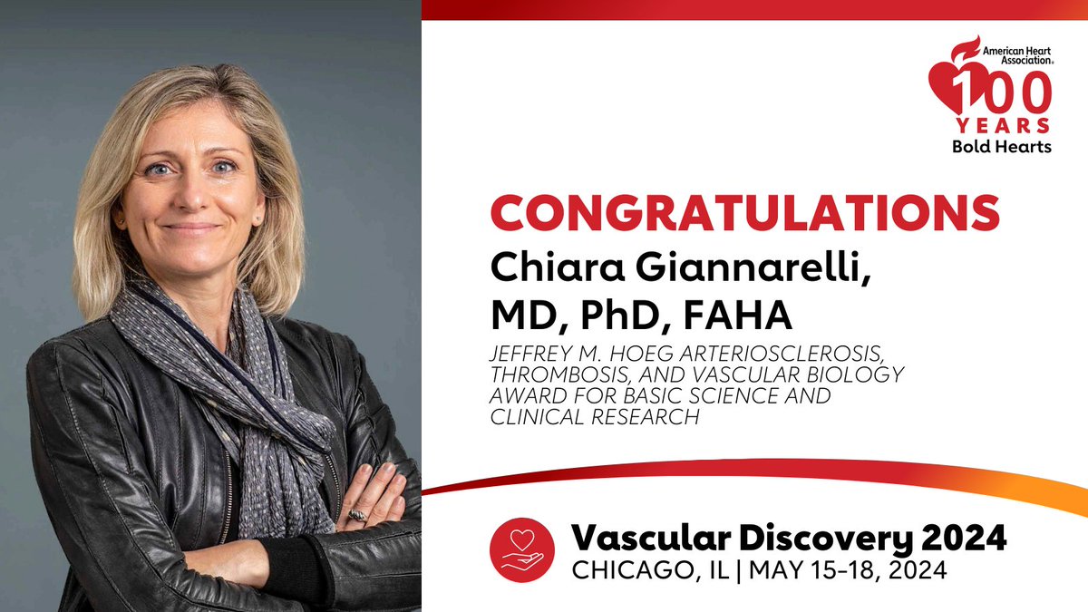 AHA Science (@ahascience) on Twitter photo Congratulations to <a href="/ChiaraGiannare1/">Chiara Giannarelli</a>, winner of the Hoeg Award, which recognizes an established investigator who has made an outstanding contribution to atherosclerosis research. <a href="/GiannarelliL/">GiannarelliLab</a> <a href="/NYULHCVRC/">NYU CVRC</a>, @NYUL_DepofMed <a href="/nyugrossman/">NYU Grossman School of Medicine</a> <a href="/nyulangone/">NYU Langone Health</a> <a href="/ATVBCouncil/">ATVB Council</a> #VascularDiscovery24 Congratulations to <a href="/ChiaraGiannare1/">Chiara Giannarelli</a>, winner of the Hoeg Award, which recognizes an established investigator who has made an outstanding contribution to atherosclerosis research. <a href="/GiannarelliL/">GiannarelliLab</a> <a href="/NYULHCVRC/">NYU CVRC</a>, @NYUL_DepofMed <a href="/nyugrossman/">NYU Grossman School of Medicine</a> <a href="/nyulangone/">NYU Langone Health</a> <a href="/ATVBCouncil/">ATVB Council</a> #VascularDiscovery24
