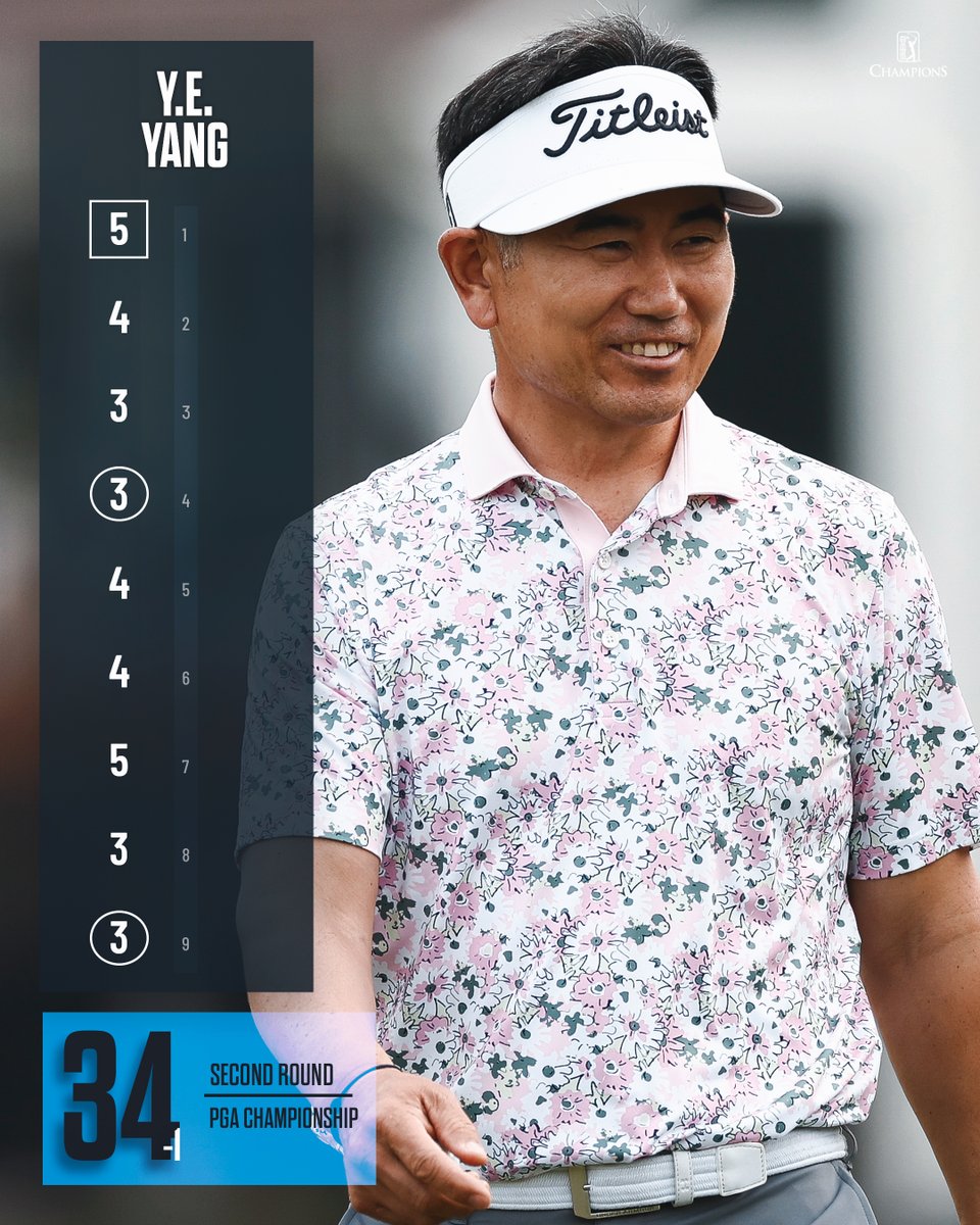 A strong opening nine from Y.E. Yang. The 2009 PGA champion is +2 overall fighting to make the cut.