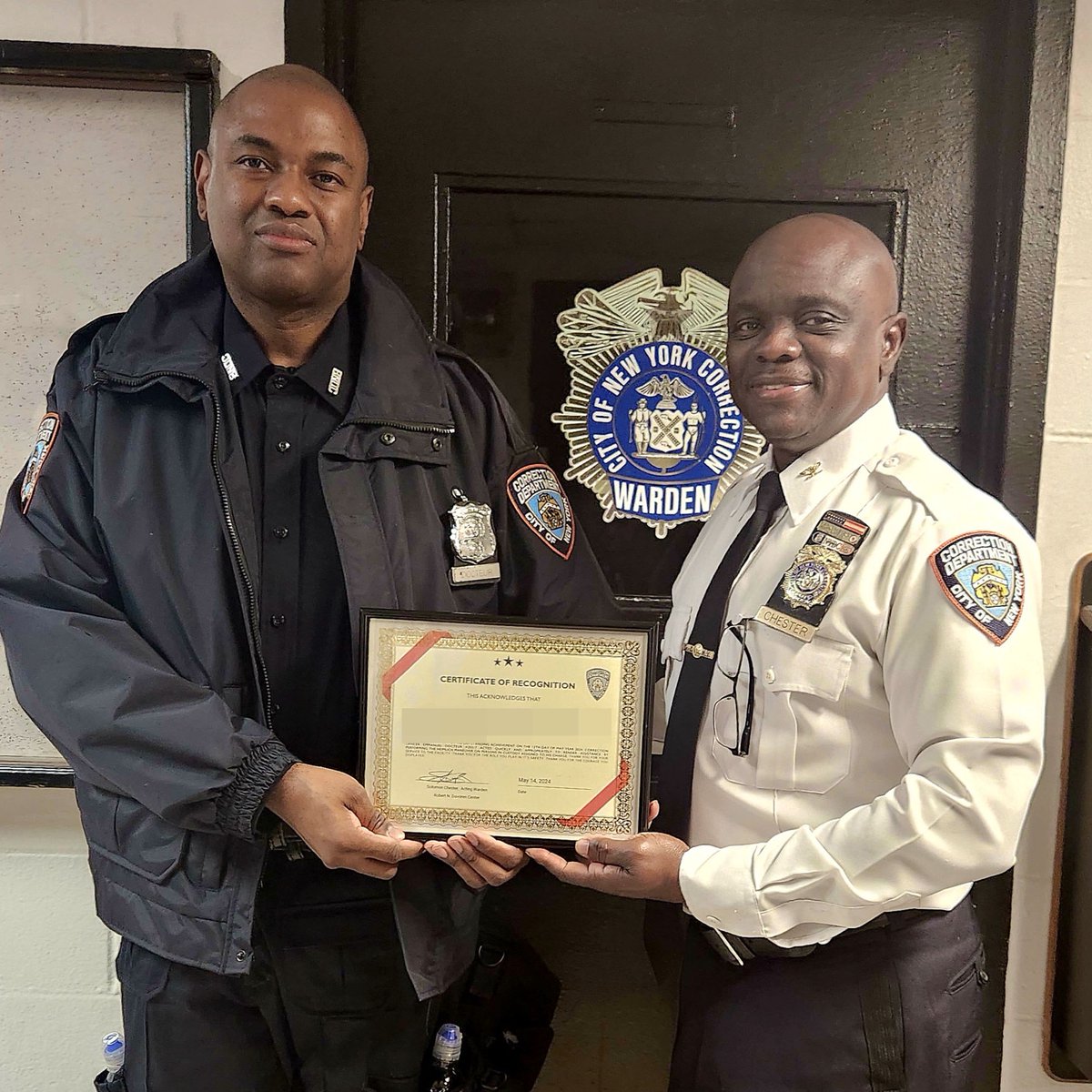 Join us today in sending a heartfelt thank you for your service to #DOC Officer Docteur for saving a person in custody’s life on #RikersIsland earlier this week. Learn more at bit.ly/4bLq0rj. #JoinTheBoldest