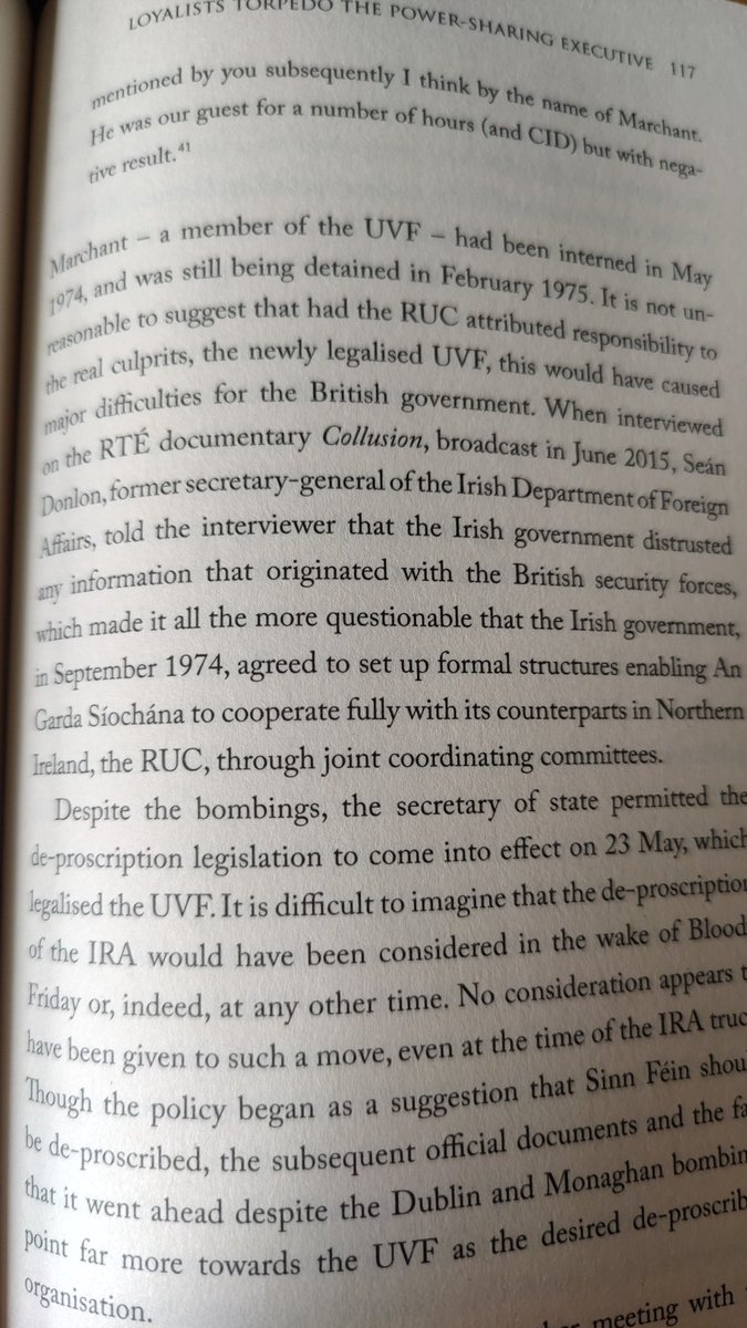 Days after the Dublin Monaghan bombings by the British state and its proxies in the UVF, RUC and UDR that made up the Glenanne Gang, the British state legalised the UVF and the UDA.